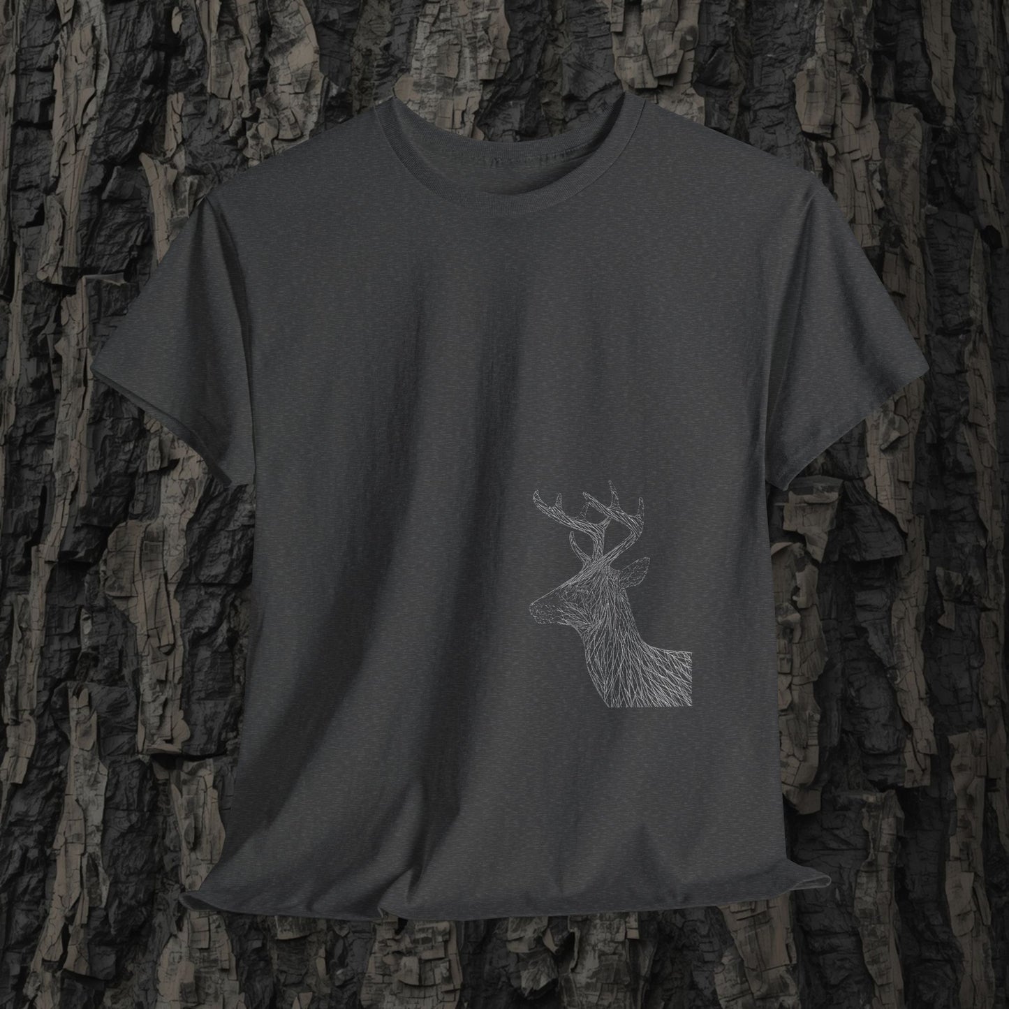 Linienhirsch – T-Shirt – Heavy Cotton Unisex – K4