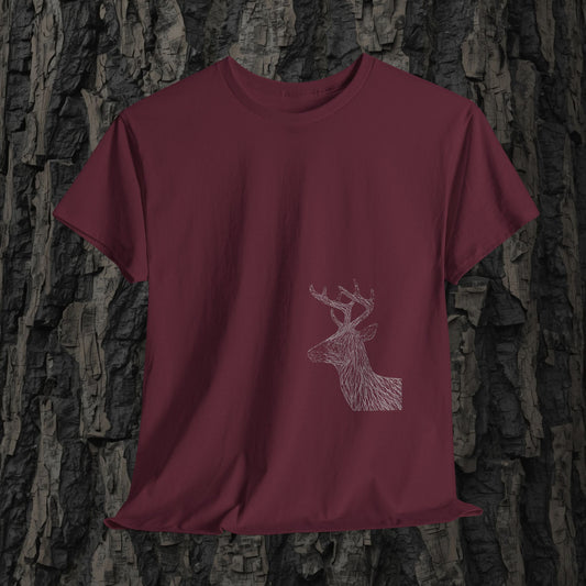 Linienhirsch – T-Shirt – Heavy Cotton Unisex – K4