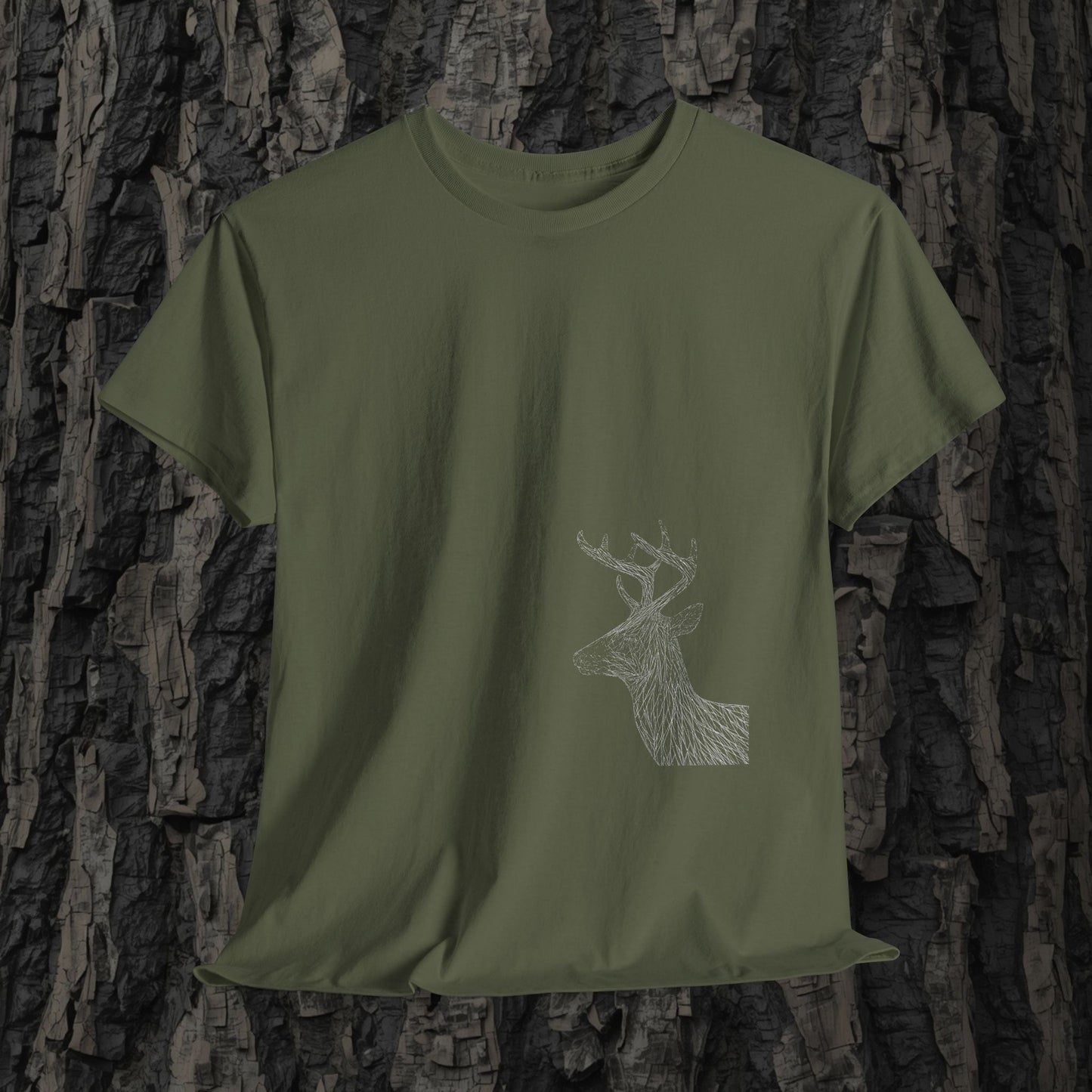 Linienhirsch – T-Shirt – Heavy Cotton Unisex – K4