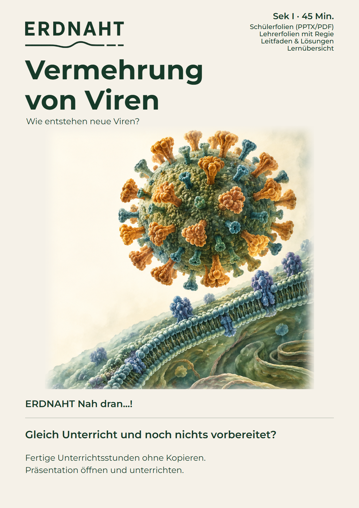 Vermehrung von Viren. Cover. Sek I. Nah dran...!.