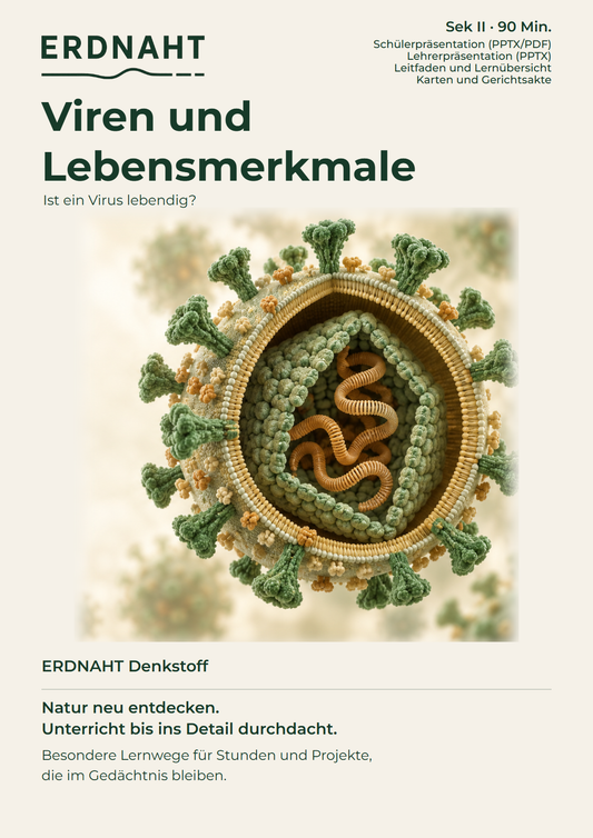 Viren und Lebensmerkmale. Cover. Sek II. Denkstoff.