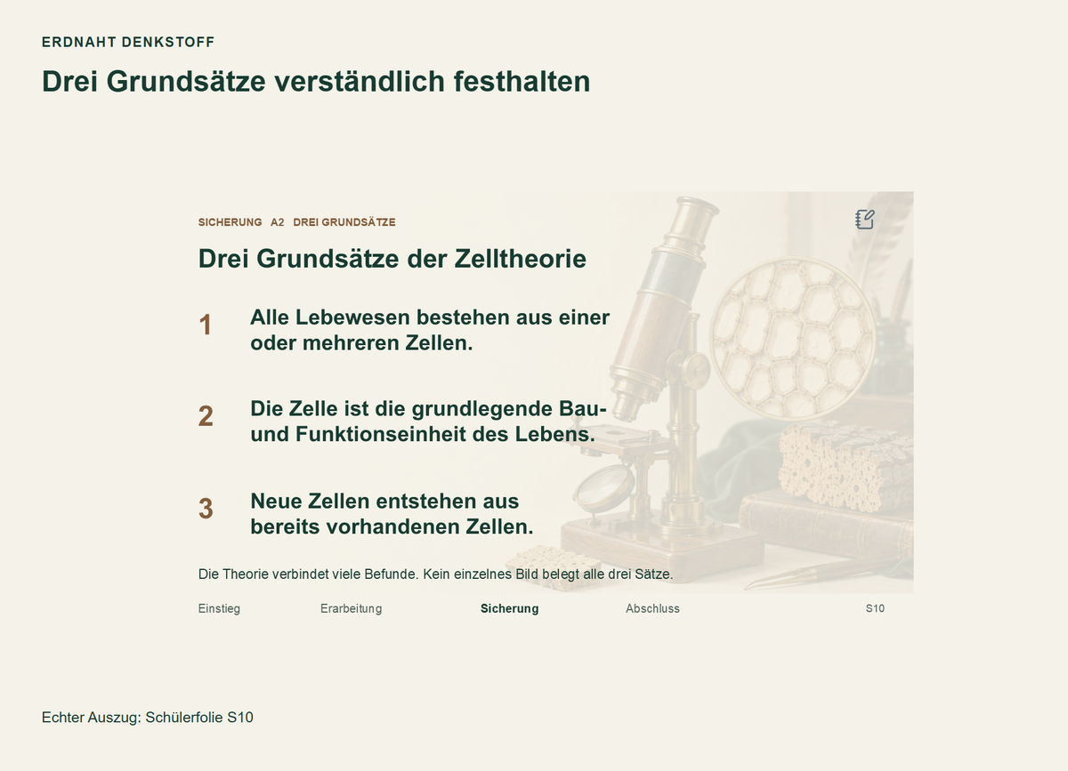 Zelltheorie. Galerie 4. Sek II. Denkstoff.