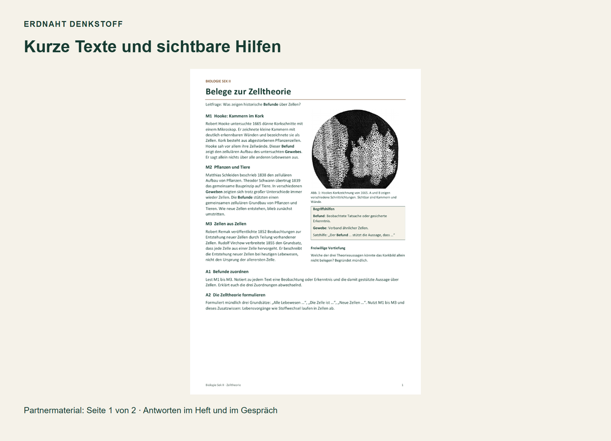 Zelltheorie. Galerie 6. Sek II. Denkstoff.