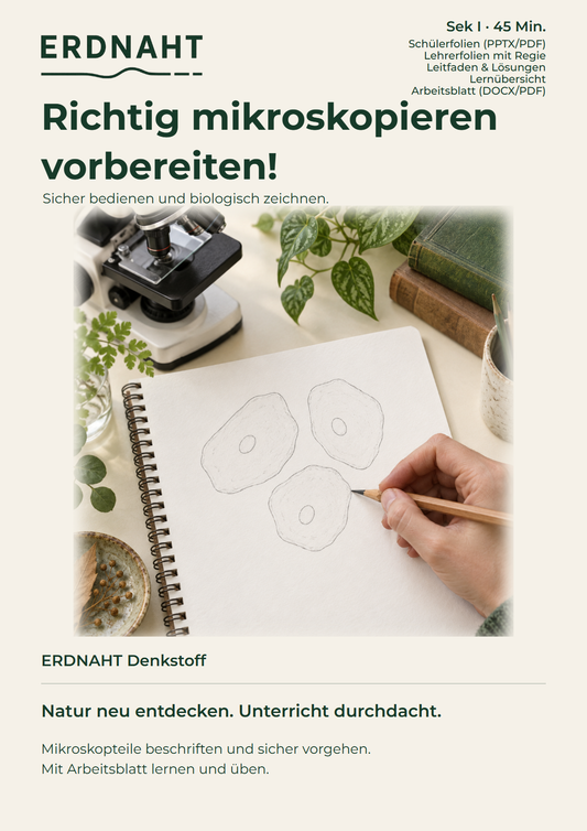 Richtig mikroskopieren vorbereiten!. Cover. Sek I. Denkstoff.