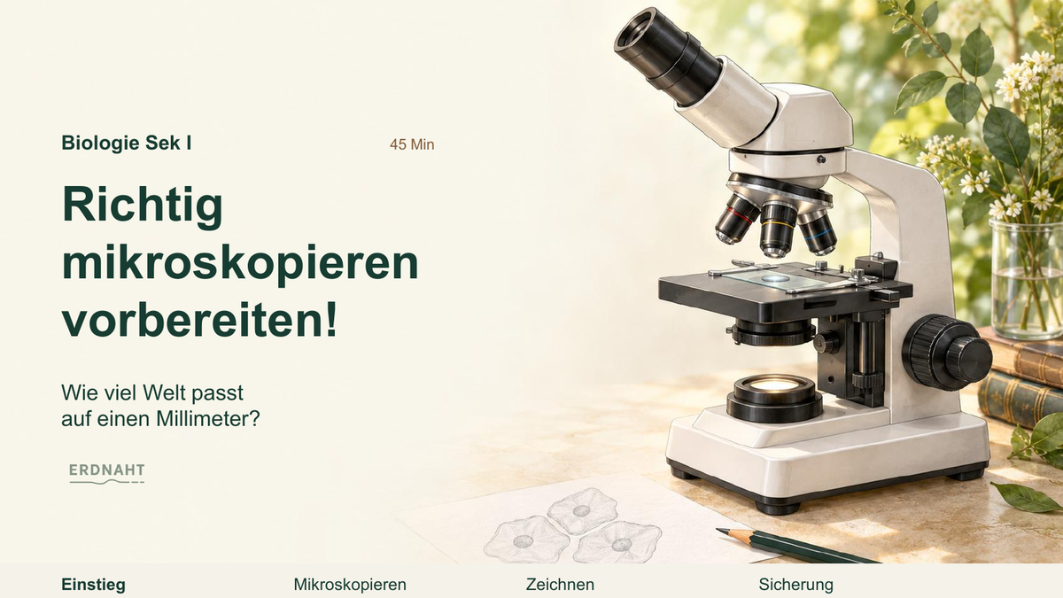 Richtig mikroskopieren vorbereiten!. Galerie 1. Sek I. Denkstoff.