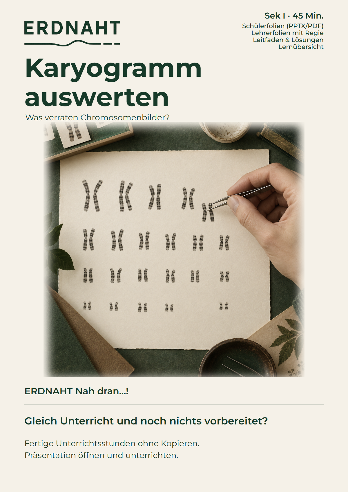Ein Karyogramm auswerten. Cover. Sek I. Nah dran...!.