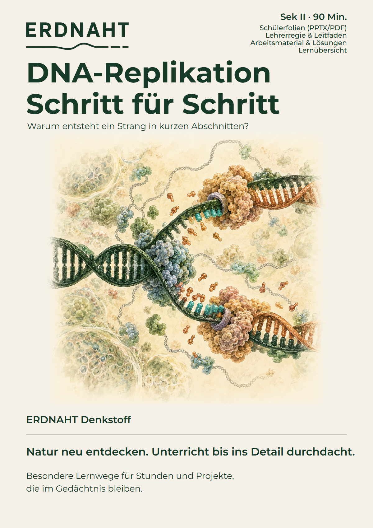 DNA-Replikation Schritt für Schritt. Cover. Sek II. Denkstoff.