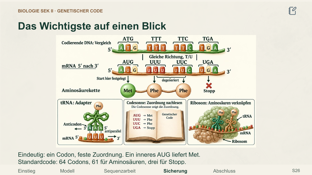 Genetischer Code. Galerie 4. Sek II. Denkstoff.