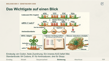 Genetischer Code. Galerie 4. Sek II. Denkstoff.