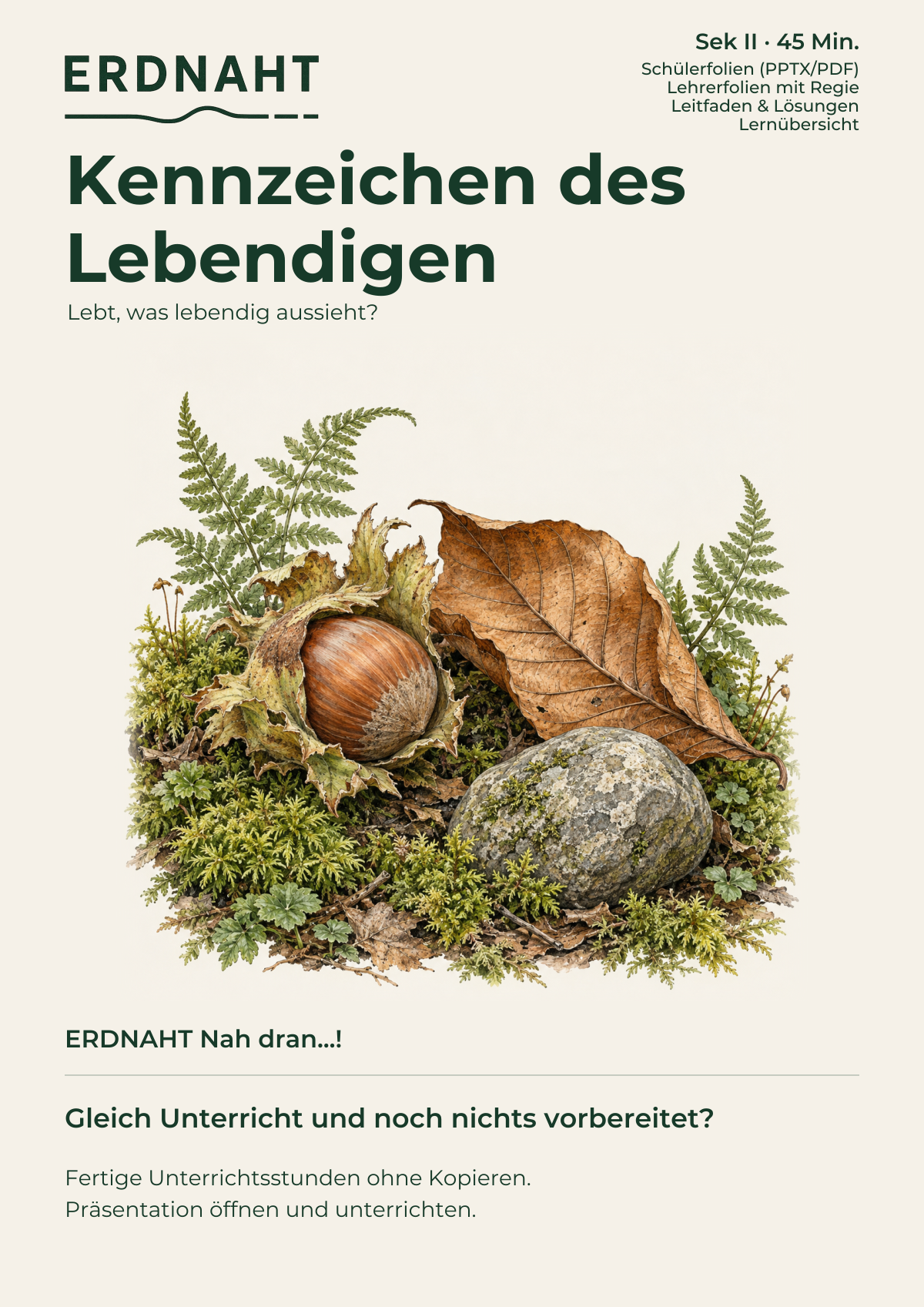 Kennzeichen des Lebendigen. Cover. Sek II. Nah dran...!.