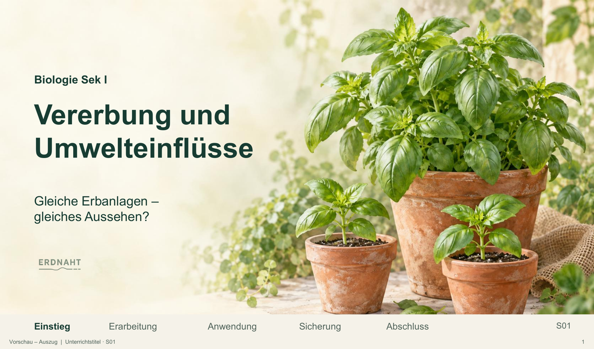 Vererbung und Umwelteinflüsse. Galerie 01 Titel. Sek I. Nah dran...!.