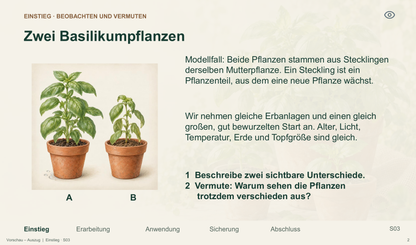 Vererbung und Umwelteinflüsse. Galerie 02 Einstieg. Sek I. Nah dran...!.